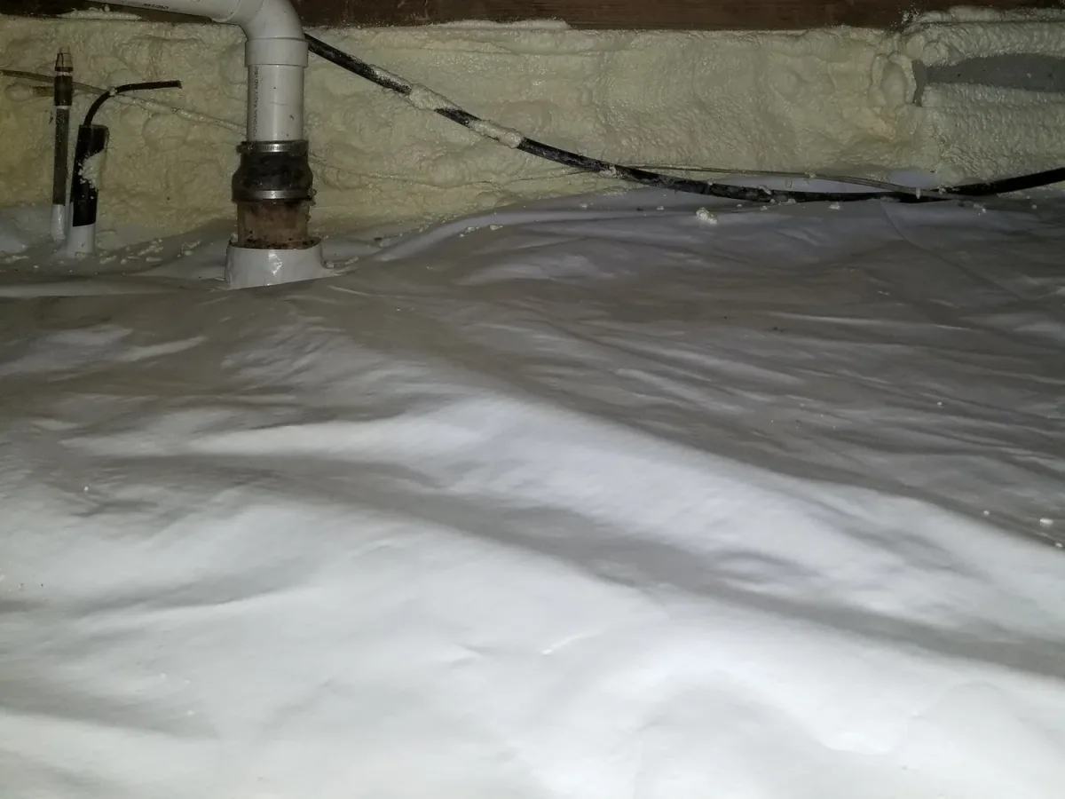 Vapor barrier sealed around plumbing lines — Ed Residential LLC, Trappe, MD
